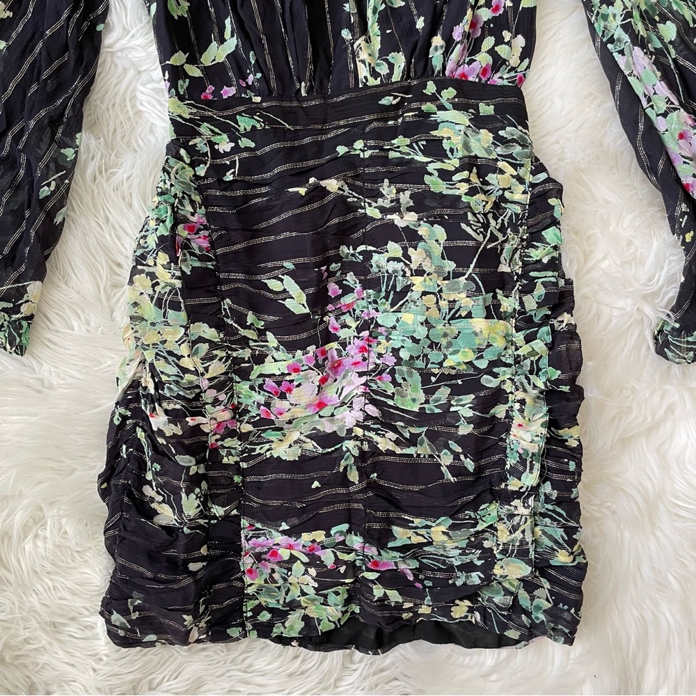 Sabina Musayev Romana Mini Dress Black Floral Small Open Back NWT - Picture 11 of 16